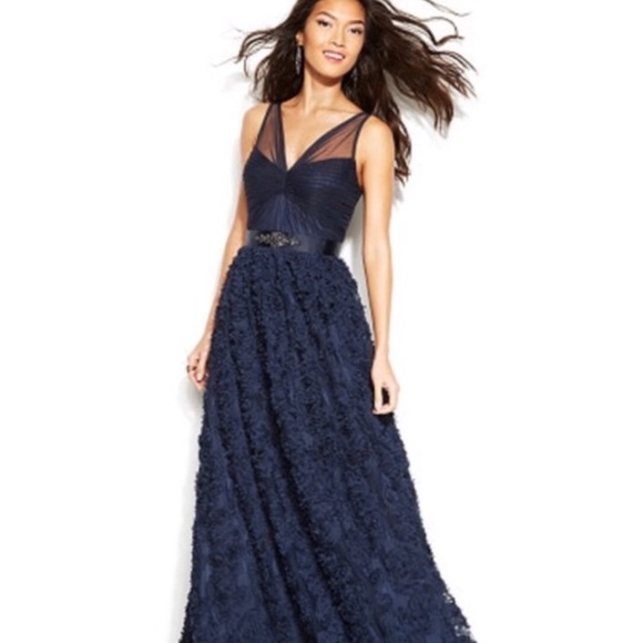 adrianna papell navy gown